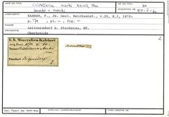 Karteikarte zum Belegmaterial von Cristellaria marcki Reuss, 1860